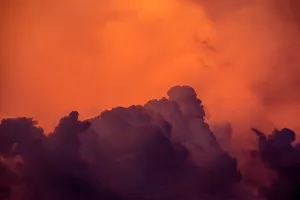 Manaus: Clouds - at sunset. Rio Negro, Amazon river