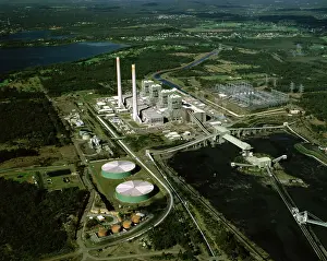 Stations: Coal-fired Eraring Power Station aerial shot. It