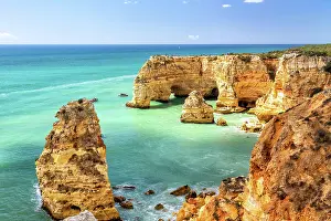 Algarve: Coastal landscape the southern coast of the Algarve