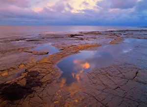 Ledges: Coastal scenery - rocky ledges and ocean at Kimmeridge