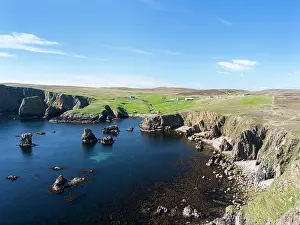 Bluff: Coastline near Westerwick. Shetland, Northern