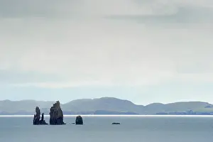 Ledge: Coastline of Shetland Island with rocks rising out of the se