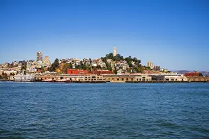 Cityscape: Coit Tower and Telegraph Hill from the San Francisco Bay