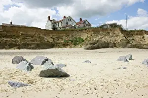 Destructive: Collapsing houses on cliff edge severe coastal erosion
