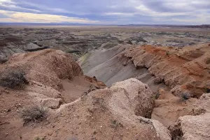 Hills: Colorful deposits of the Chinle Formation exposed at Little Painted Desert County Park near Winslow