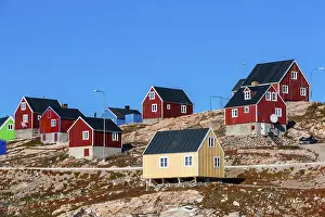 Awareness: Colorful houses, East Greenland town Ittoqqortoormiit