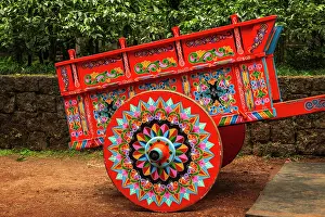 Transportation: Colorful painted ox cart, La Paz Waterfall Gardens, Alajuela