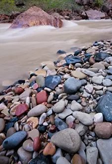 Zion: Colorful rocks on the edge of the rushing