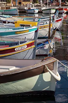 Dock: Colorful Sailboats in the small harbor of