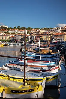 Dock: Colorful Sailboats in the small harbor of