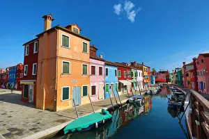 Venetian: Colourful houses on the island of Burano, Venetian