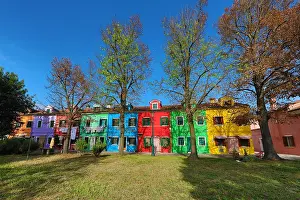 Venetian: Colourful houses on the island of Burano, Venetian