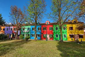 Venetian: Colourful houses on the island of Burano, Venetian
