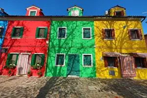 Venetian: Colourful houses on the island of Burano, Venetian