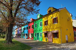 Venetian: Colourful houses on the island of Burano, Venetian