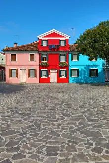 Venetian: Colourful houses on the island of Burano, Venetian