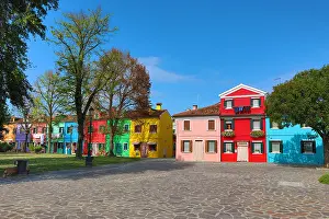 Venetian: Colourful houses on the island of Burano, Venetian