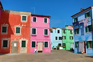 Venetian: Colourful houses on the island of Burano, Venetian
