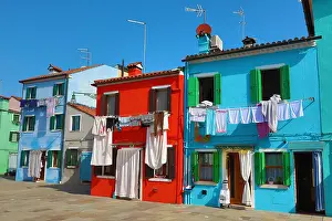 Venetian: Colourful houses on the island of Burano, Venetian