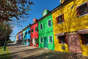 Venetian: Colourful houses on the island of Burano, Venetian