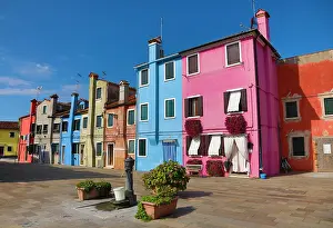 Venetian: Colourful houses on the island of Burano, Venetian