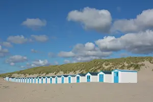 Beachhut: Colourful huts at the beach - island of Texel - Netherlands