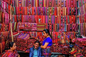 Important: Colourful textile stall, most important market in