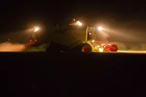 Tractors: Combine Harvester - reaping corn at night