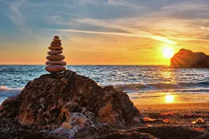 Cairn: Concept of balance and harmony, stack of stones