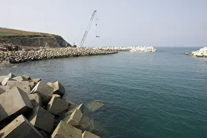 Constructing: Constructing new breakwater outside harbour
