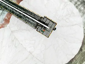 Industry: Conveyor belt and salt heap at the Walvis Bay Salt works