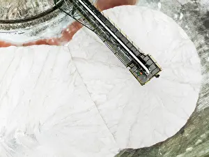 Industry: Conveyor belt and salt heaps at the Walvis Bay Salt works