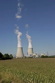 Nuclear: Cooling towers of EDF nuclear power station at