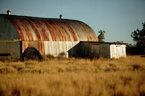 Army: Corrugated iron shed. Recycled WW2 Nissen hut