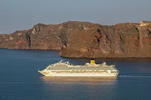 Cruise: Costa Fortuna cruise ship in Santorini caldera