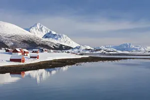 Cottages: Cottages at snowy coast of Offersoya - Lofoten - Norway
