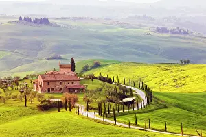 Pathway: Country house, Asciano, Tuscany, Italy, Europe