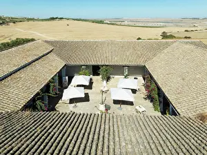 Winery: Country house at the La Canariera vineyard of the Bodega GonzÃ¡lez Byass near the town of Jerez de la
