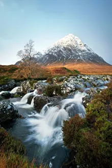 Etive: Coupal River Waterfall with Buachaille Etive Mor