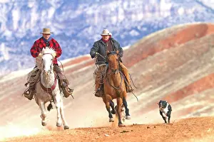 Alongside: Cowboys - riding on Quarter Horses with Border