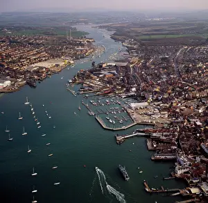 Smaller: Cowes, on the west bank of the estuary of the River