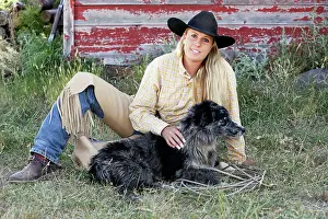 Cattleman: Cowgirl - with dog