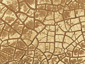 Thomas Dressler: Cracked earth. Aerial view. Drone shot