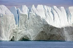 Disko: Cracks in iceberg at the Kangia icefjord, Disko-Bay