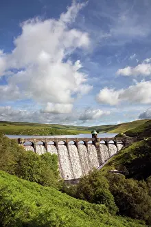 Overflow: Craig Goch Dam - showing excess water flowing through