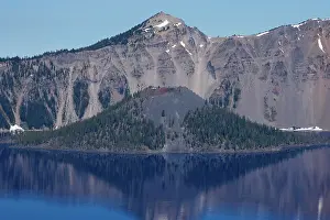 Deepest: Crater Lake showing Wizard Island (volcanic cone)Lake