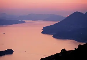 Waterway: Croatia, Dalmatian Coast. Sunset