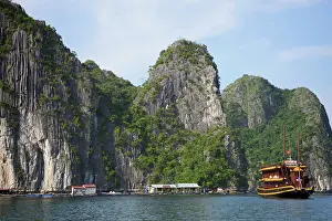 Connie: Cruise ship, karst formations in the background