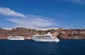Ships: Cruise ships on the Aegean Sea cruising