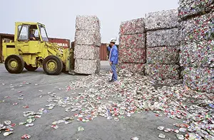 Lifting: Crushed Cans at Recycling Center